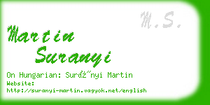 martin suranyi business card